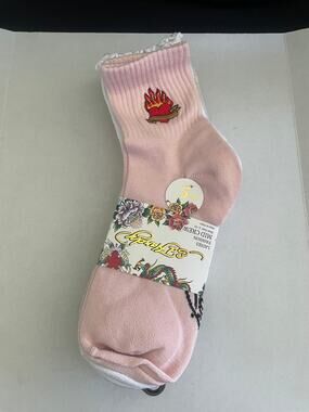 ED HARDY WOMENS 5 PAIR ANKLE SOCKS LIGHTWEIGHT NEW